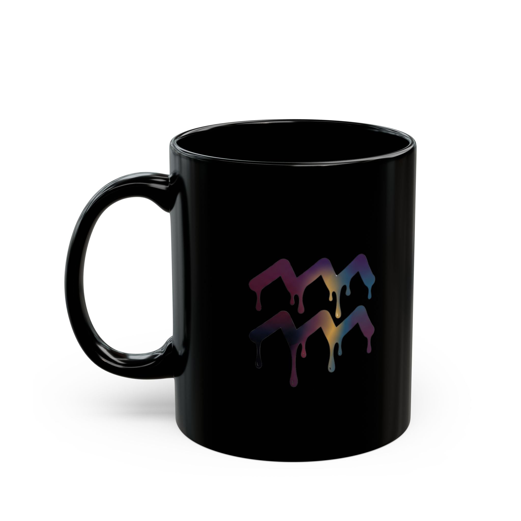 Dripping Rainbow Aquarius Mug — Zodiac Horoscope Coffee Cup
