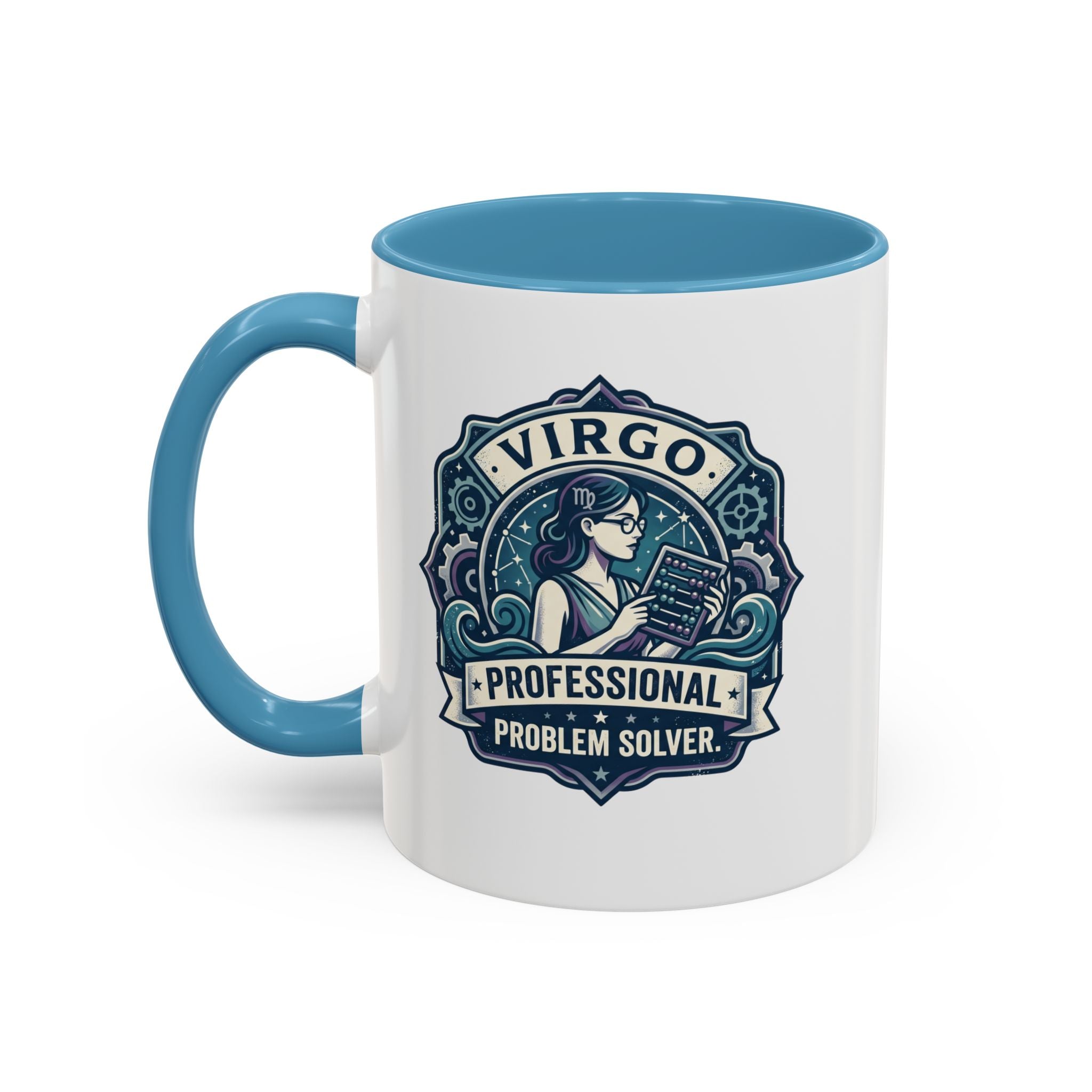 Virgo 'Professional Problem Solver' Accent Coffee Mug — Zodiac Astrology Gift