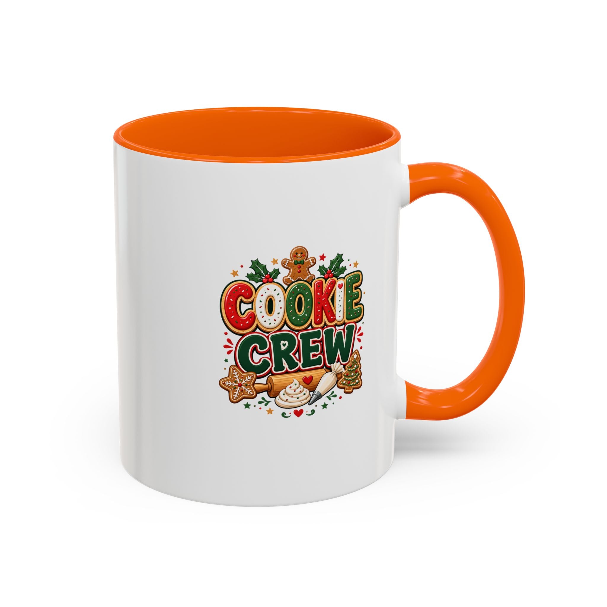 Cookie Crew Accent Coffee Mug — Holiday Gingerbread Christmas Coffee Cup