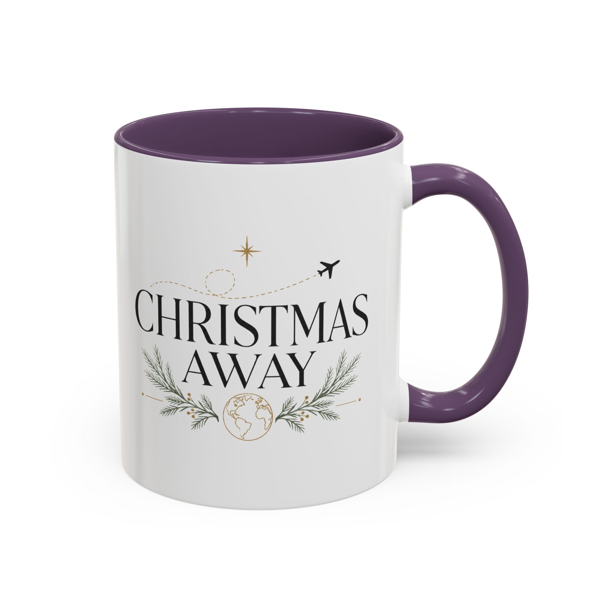 Christmas Away Accent Coffee Mug — Holiday Travel Coffee Cup