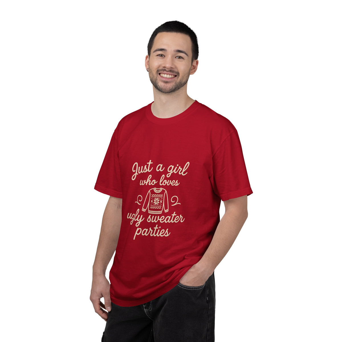 Ugly Sweater Party T-Shirt — "Just a Girl Who Loves Ugly Sweater Parties" - Trending Now - October 2026
