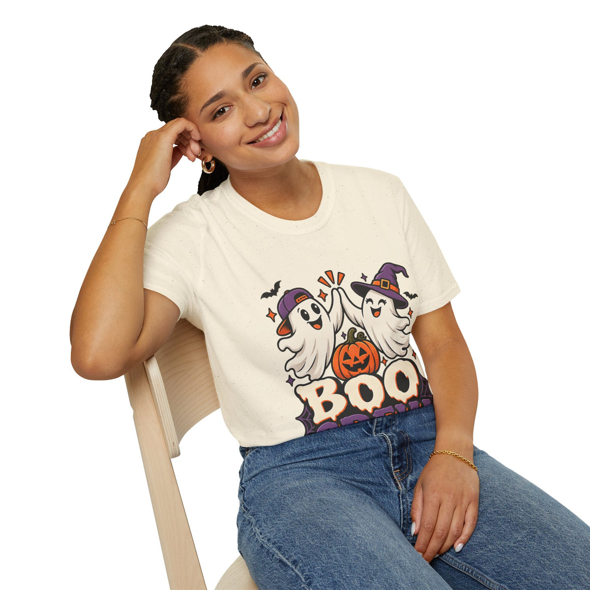Boo Crew Halloween T-Shirt — Cute Ghosts & Pumpkin Graphic
