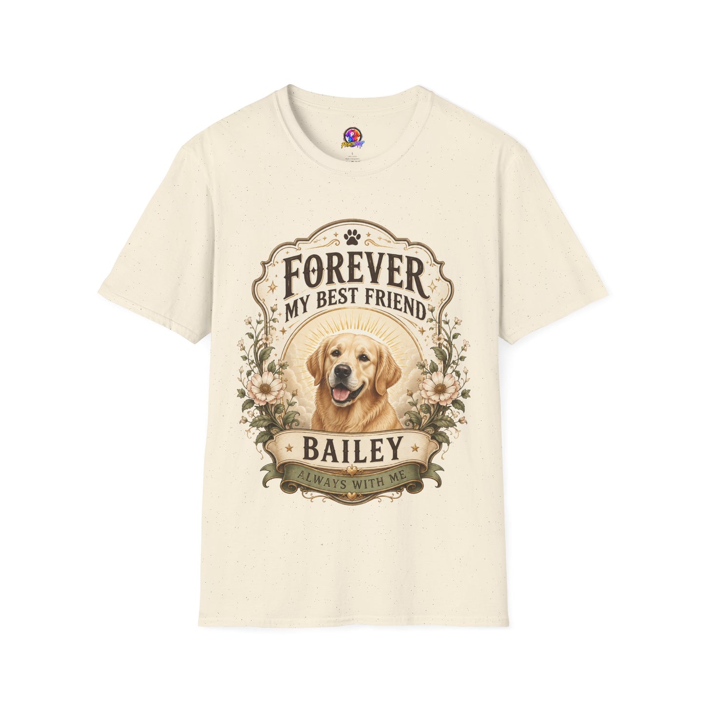 Dog Memorial T-Shirt — "Forever My Best Friend" Personalized Pet Tribute Tee