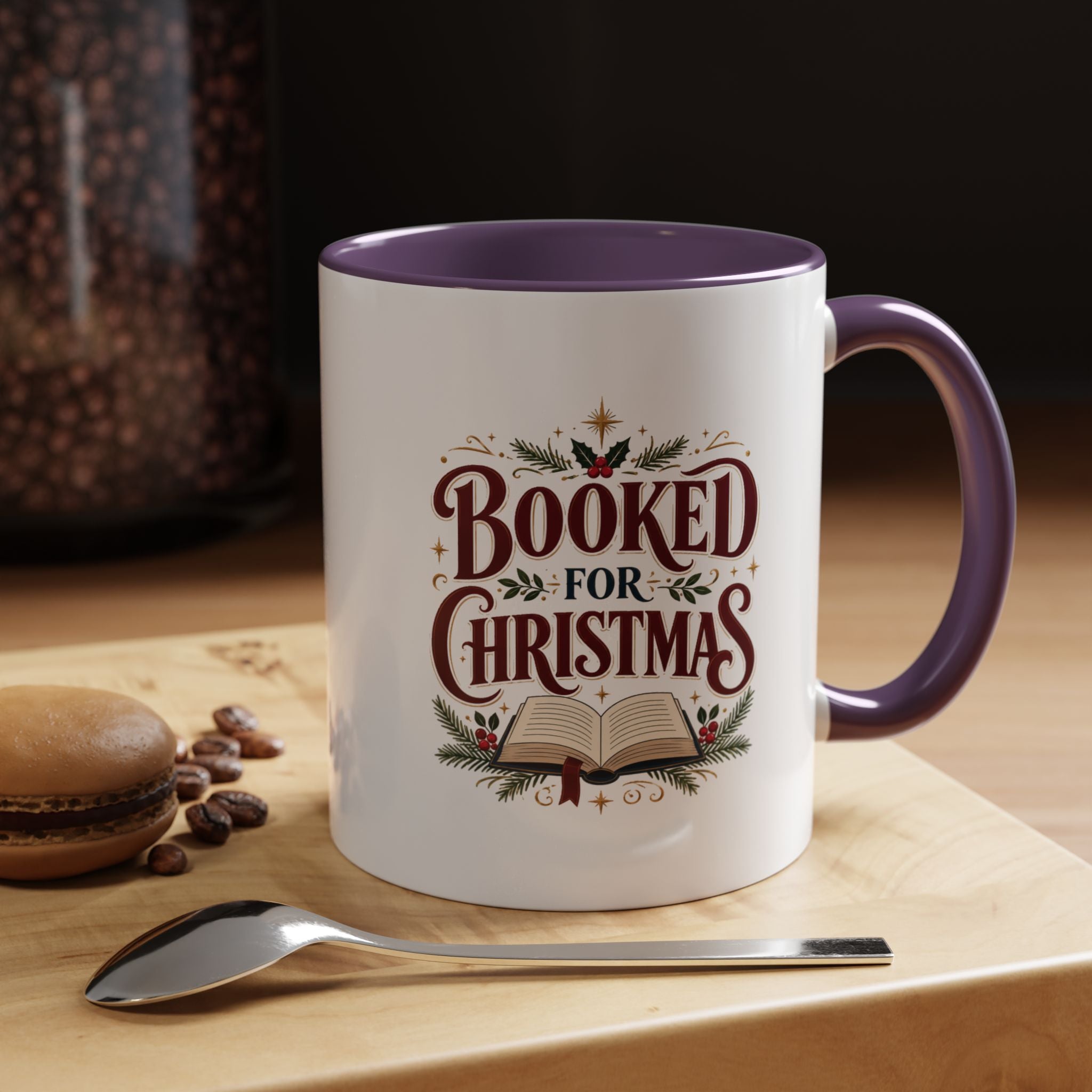 Christmas Booked for Christmas Coffee Mug — Holiday Book Lover Accent Mug