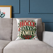 Holly Days Family Club Christmas Throw Pillow