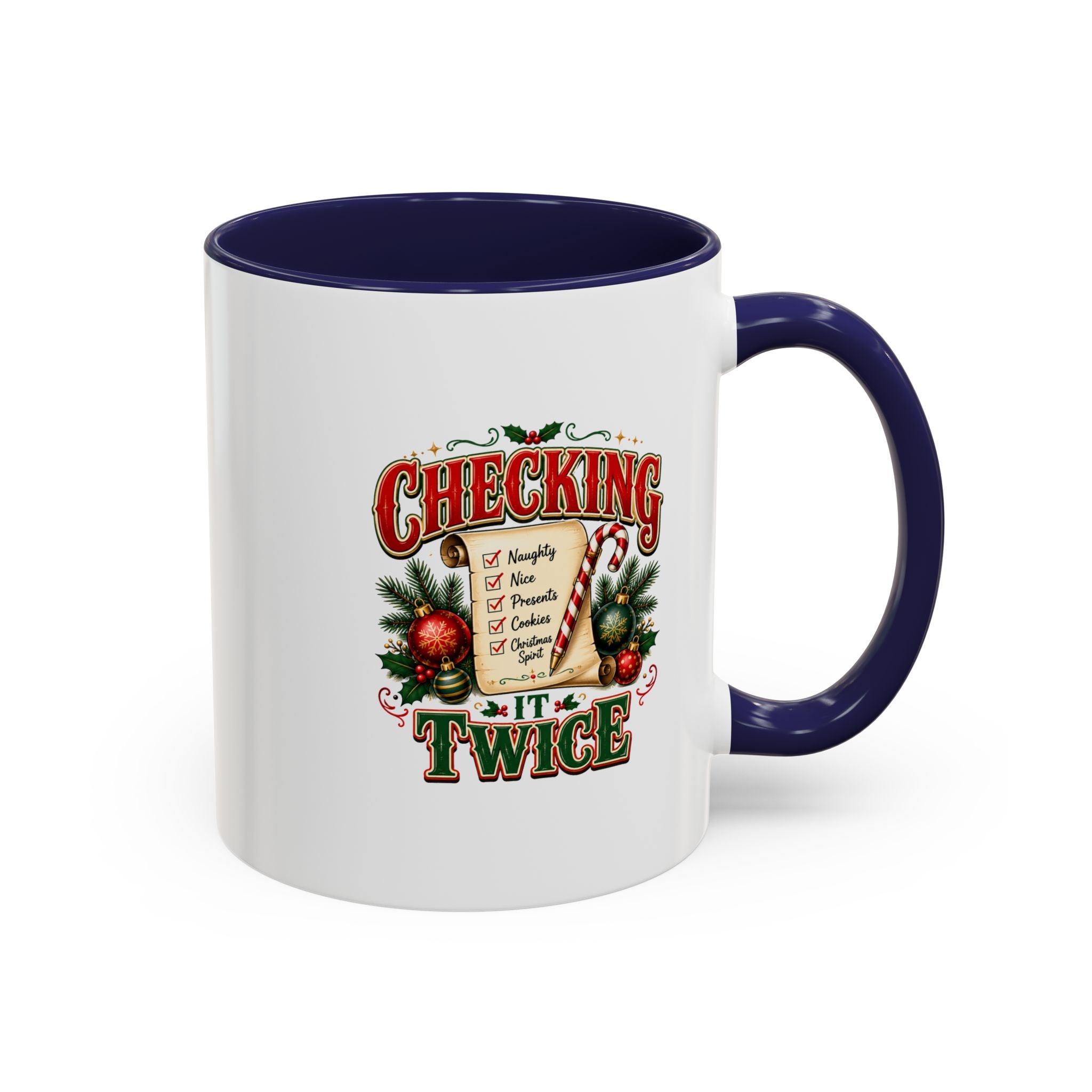 Checking It Twice Christmas Coffee Mug — Holiday Checklist Design