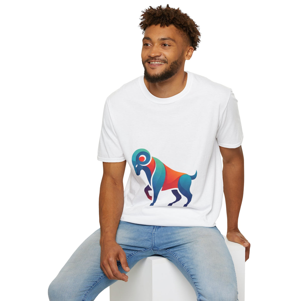 Aries Zodiac  Colorful Ram T-Shirt — Abstract Multicolor Aries Graphic Tee