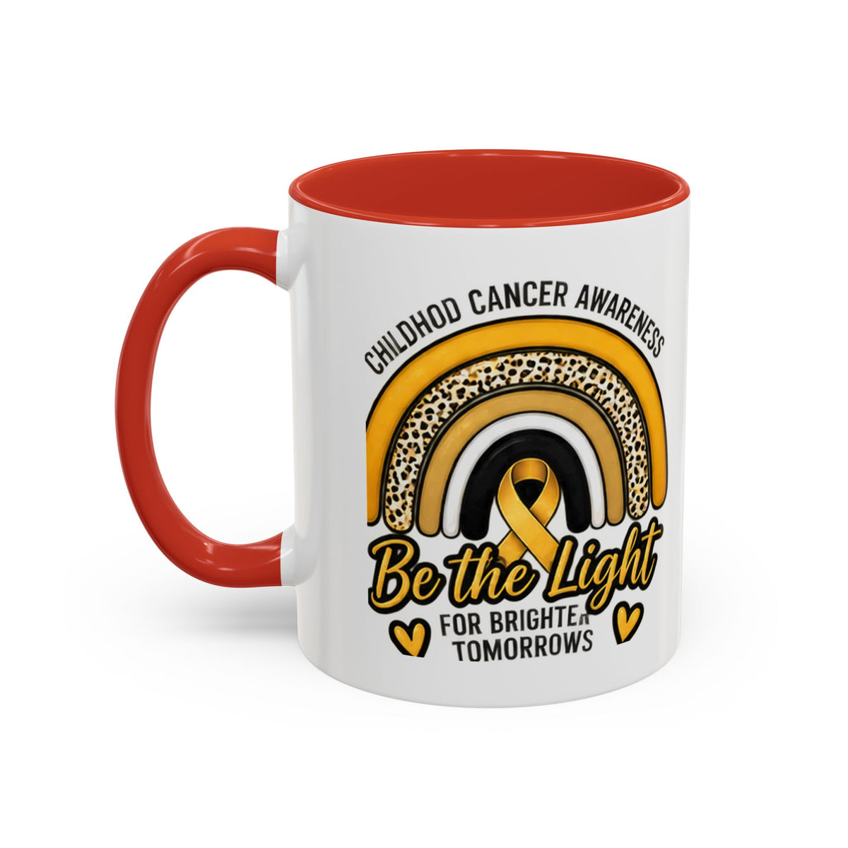 Childhood Cancer Awareness Accent Coffee Mug — "Be the Light" 11/15oz