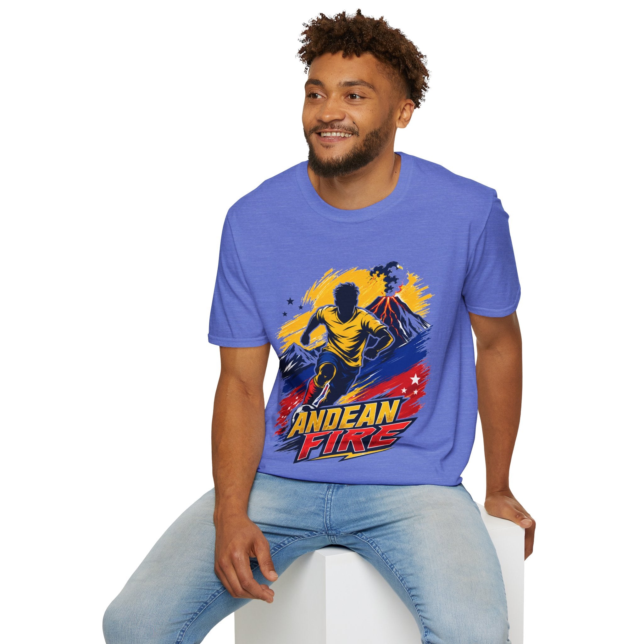 Ecuador Andean Fire Running T‑Shirt — Volcano Trail Runner Graphic Tee
