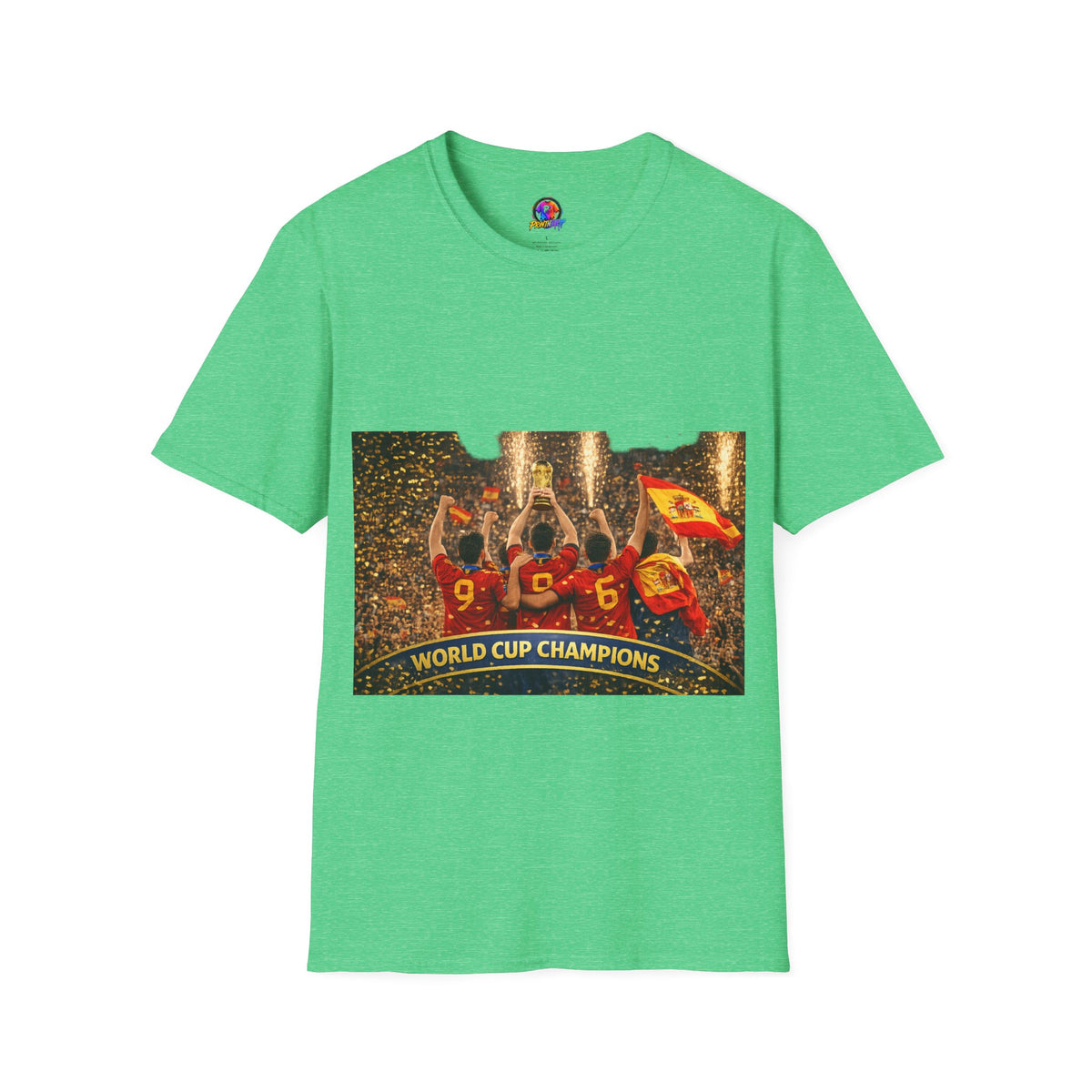 Spain World Cup Champions T‑Shirt — Soccer Trophy Celebration Tee