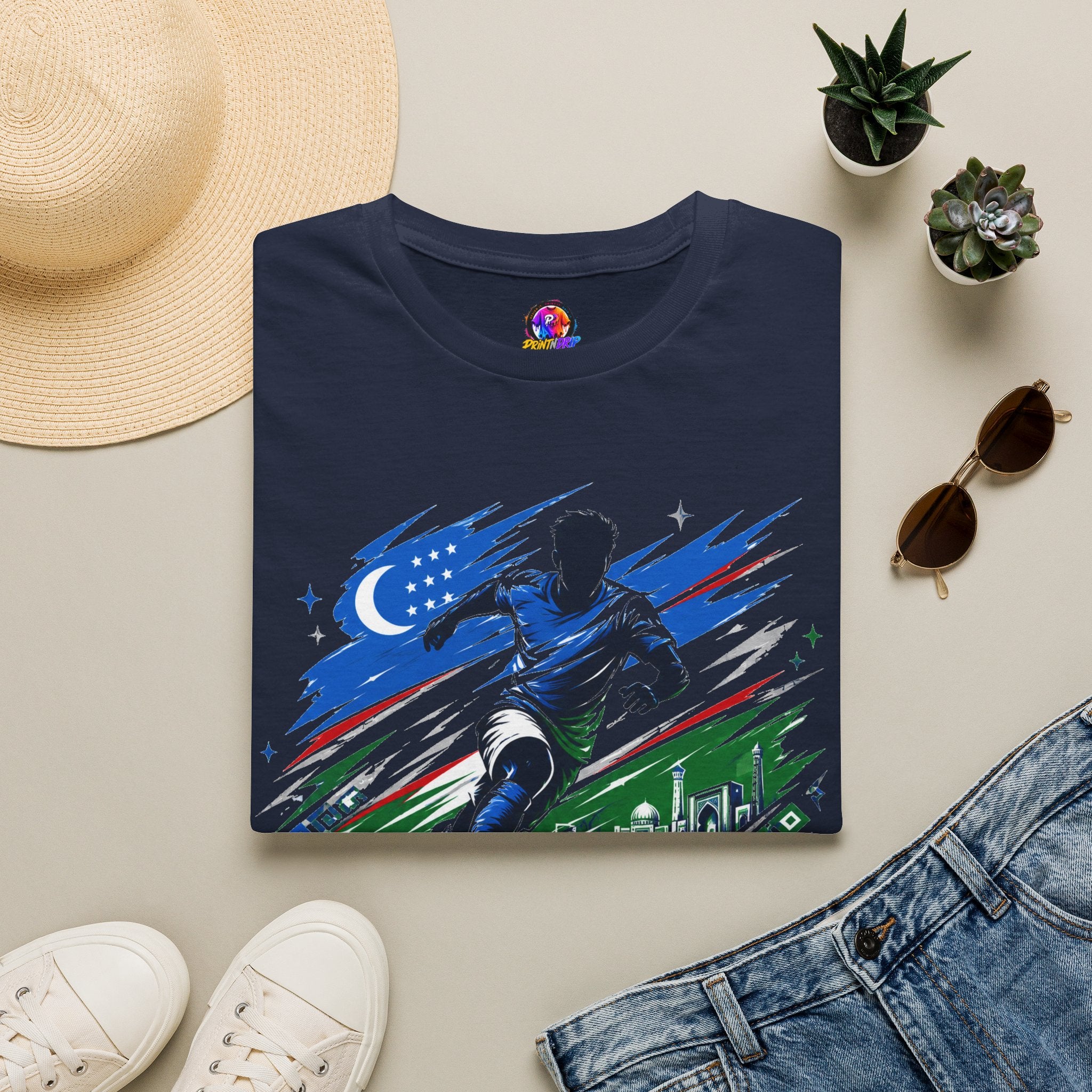 Silk Road Strike Soccer T-Shirt — Uzbekistan Football Graphic Tee