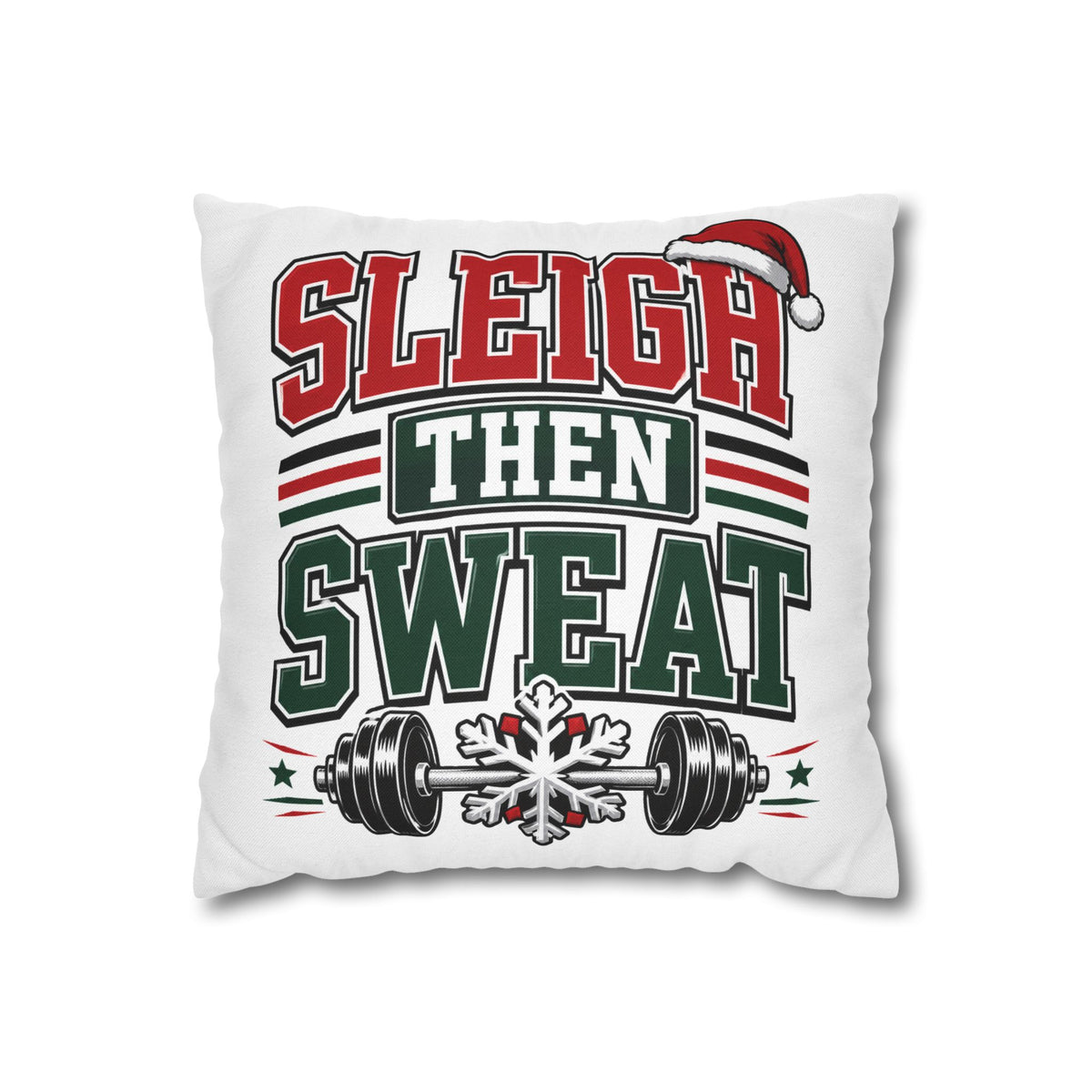 Sleigh Then Sweat Holiday Gym Pillowcase Modern Day Christmas