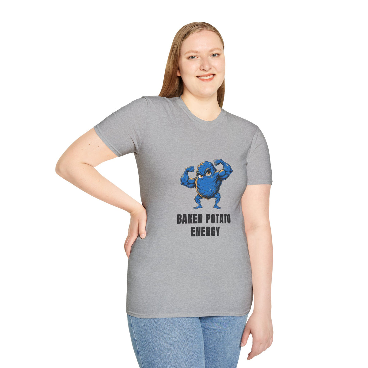 Baked Potato Energy T-Shirt — Funny Muscular Potato Graphic Tee - Trending Now - August 2026