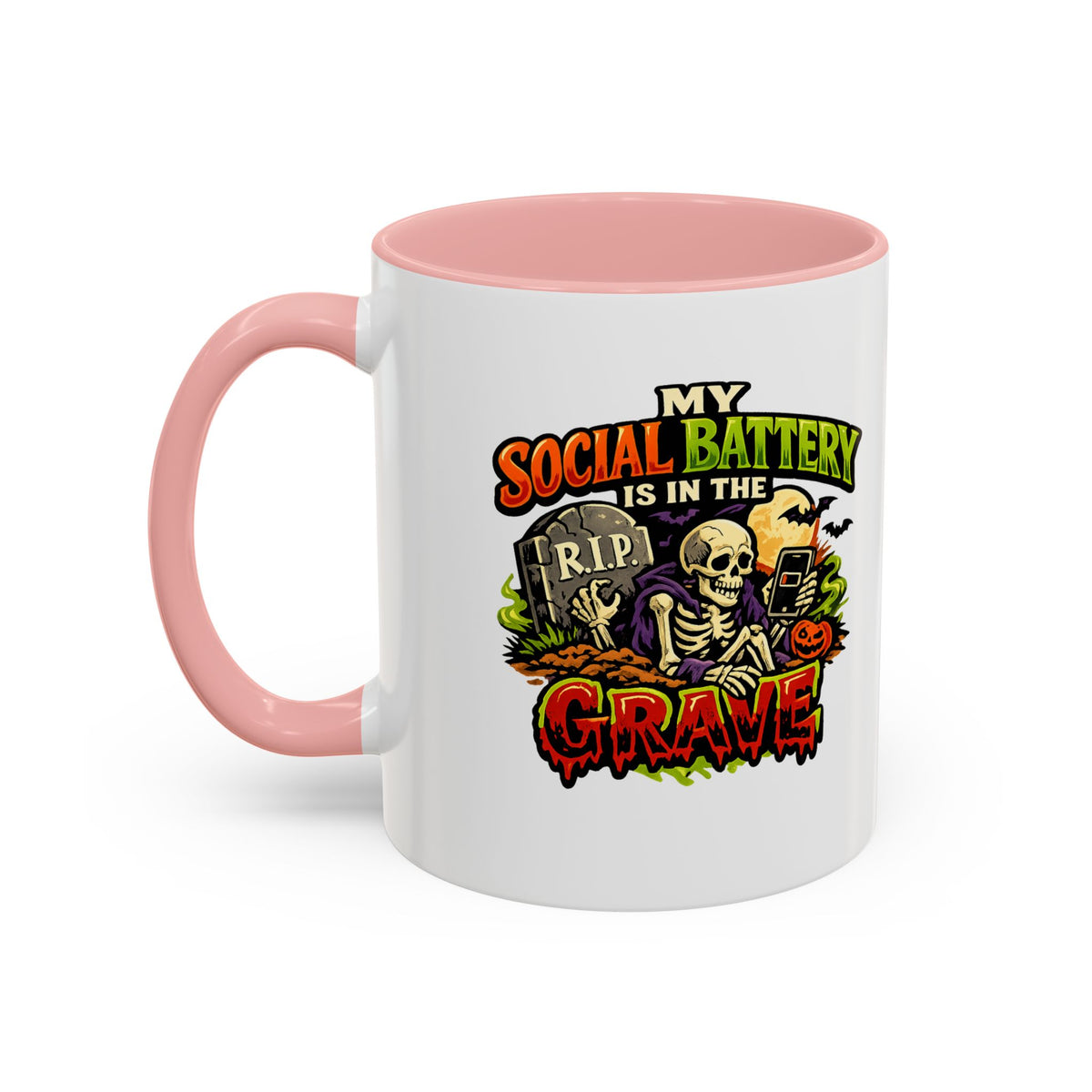 Halloween  Social Battery Is Low Accent Coffee Mug