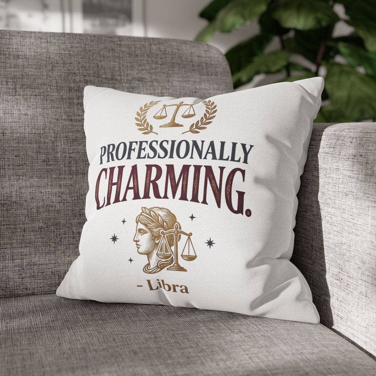 Libra Zodiac Professionally Charming Spun Polyester Square Pillowcase