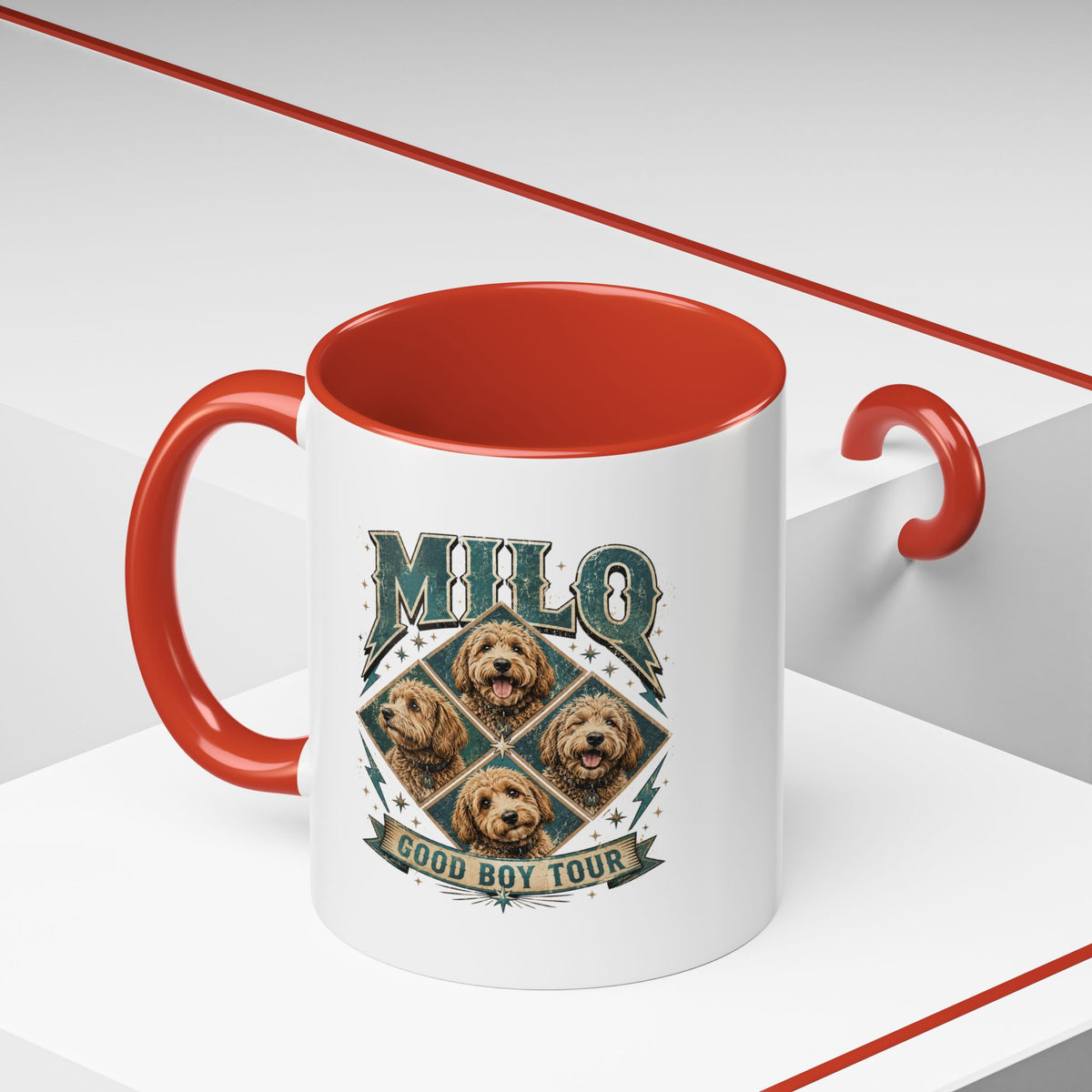 Milo Bailey Dog Dad Mom Good Boy Tour Accent Coffee Mug – Milo Dog Portraits