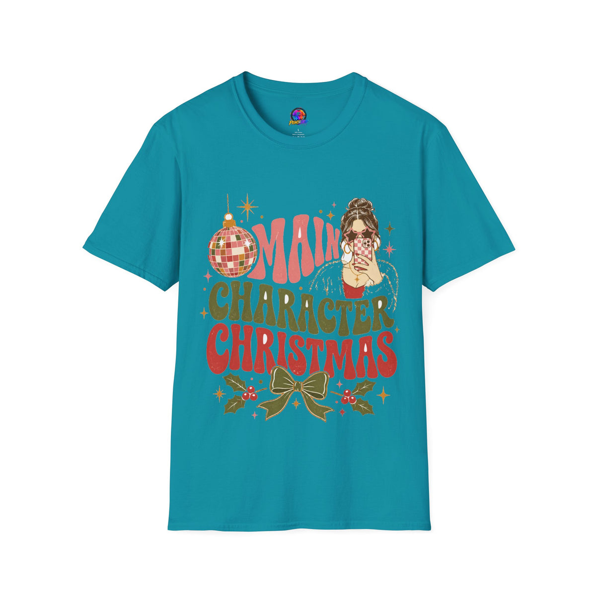Christmas T-Shirt — "Main Character Christmas" Graphic Tee (Holiday Mom Aesthetic)