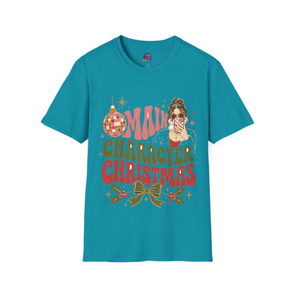 Christmas T-Shirt — "Main Character Christmas" Graphic Tee (Holiday Mom Aesthetic)
