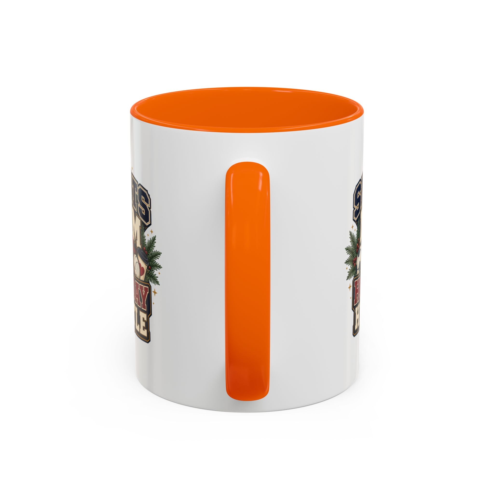 Modern Day Christmas Sports Mom Holiday Hustle Accent Coffee Mug – Christmas Sports Mom Gift