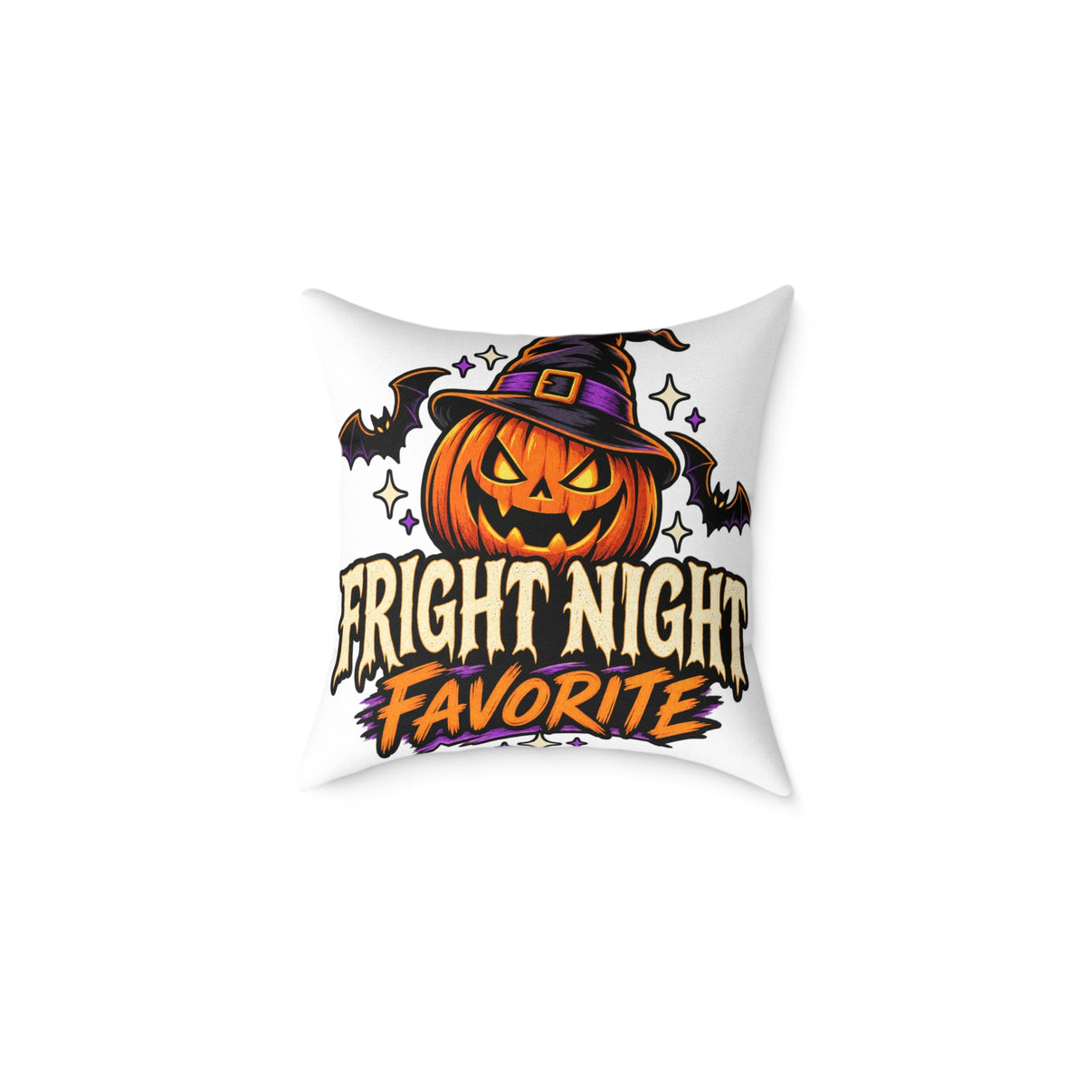 Halloween Pumpkin 'Fright Night Favorite' Square Pillow