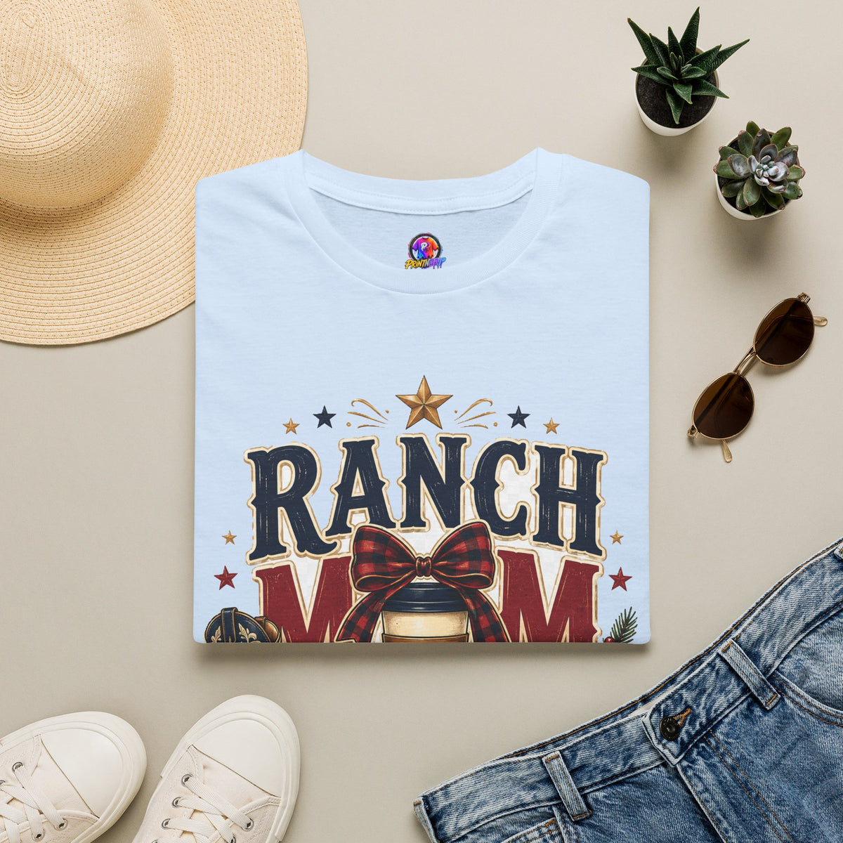 Ranch Mom Holiday Hustle T-Shirt — Festive Western Mom Tee