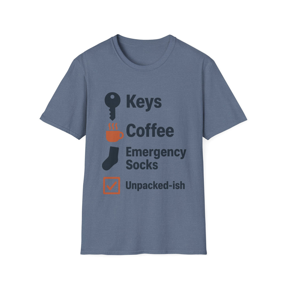 Keys, Coffee, Phone, Wallet Checklist T-Shirt — Minimal Daily Essentials Graphic Tee - Trending Now - August 2026