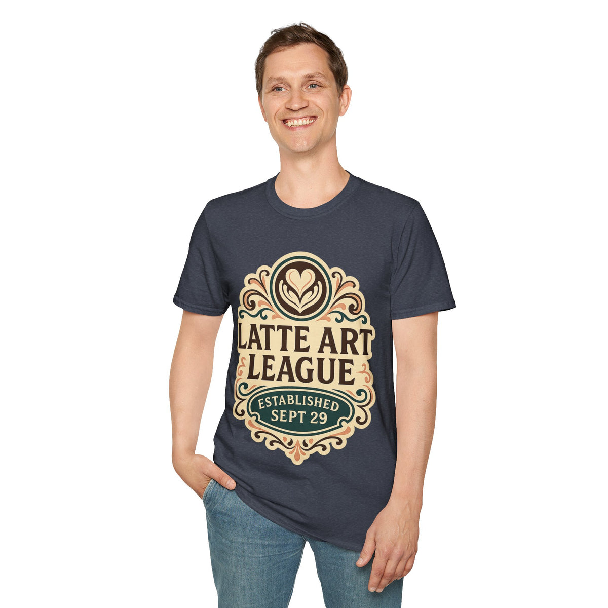 Latte Art League Serving Rituals National Coffee Day Crest T-Shirt - Trending Now - September 2026