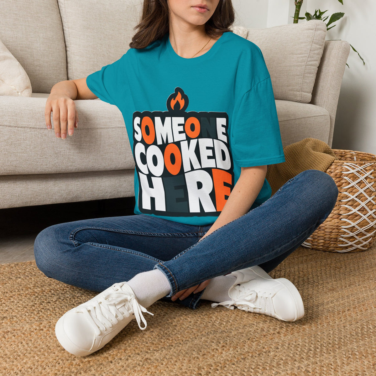 T-Shirt — "Someone Cooked Here" Funny Cooking Graphic Tee - Trending Now - August 2026
