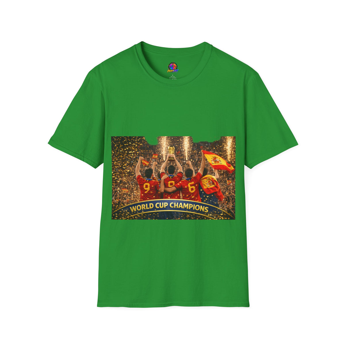 Spain World Cup Champions T‑Shirt — Soccer Trophy Celebration Tee
