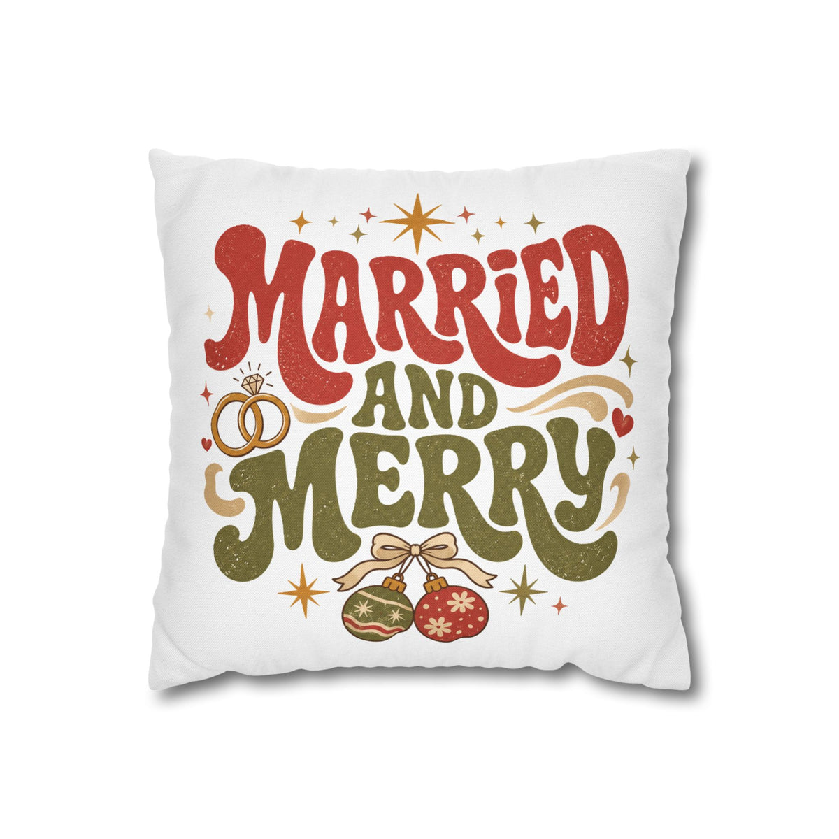 Christmas Married and Merry Holiday Pillowcase