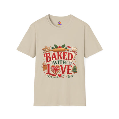 Baked With Love T-Shirt — Holiday Baking Christmas Cookie Chef Tee