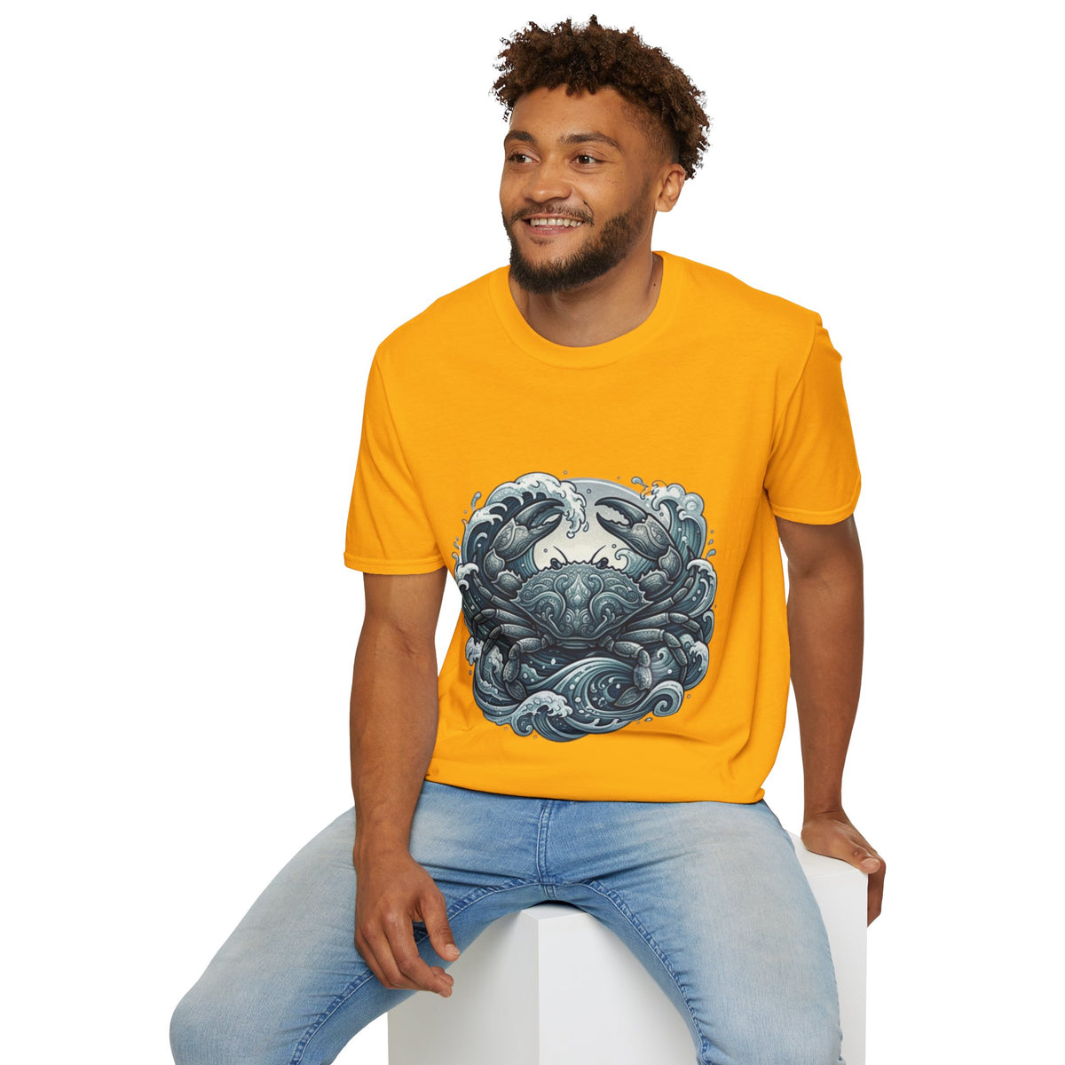 Crab and Waves Graphic T-Shirt — Coastal Oceanic Nautical Tee