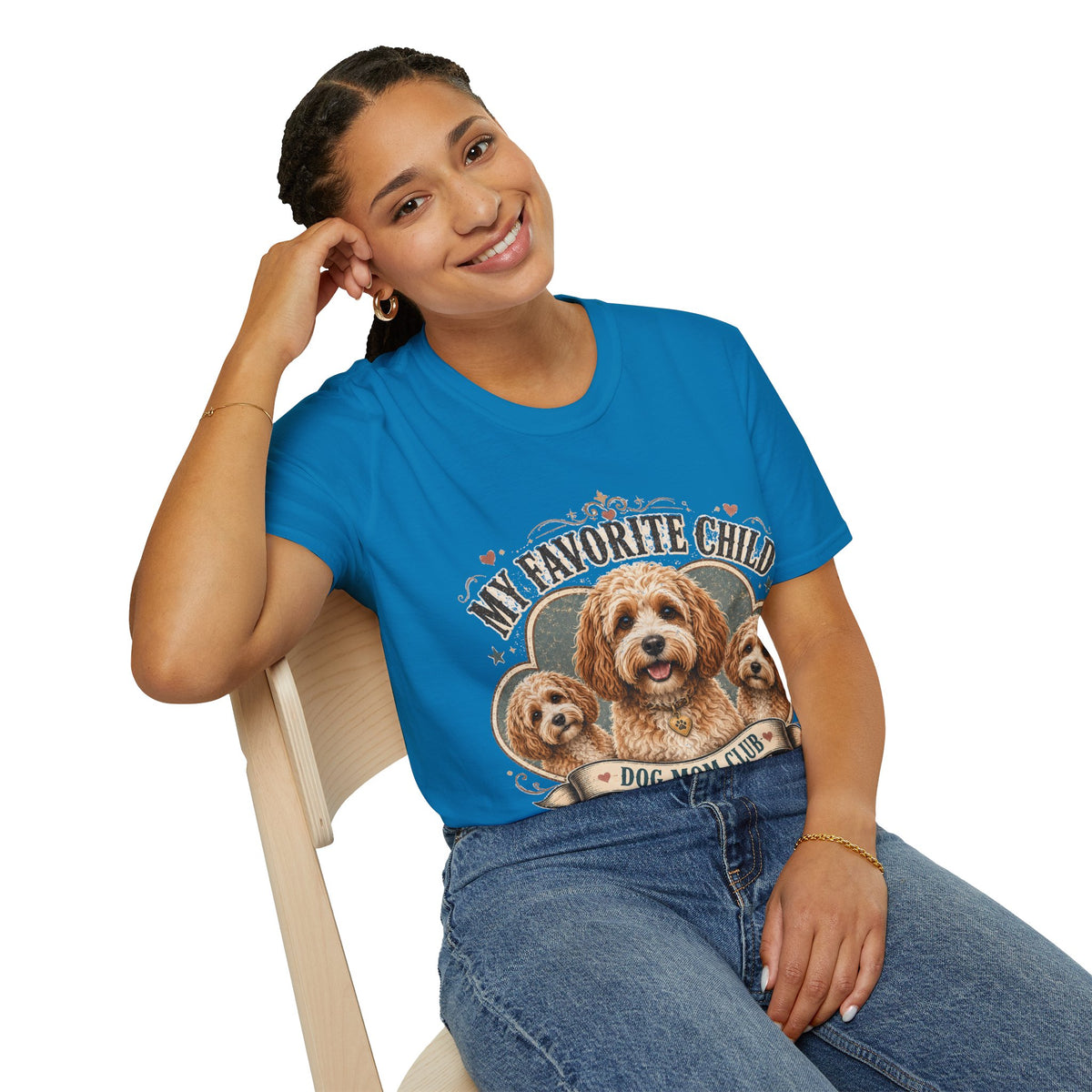 Dog Mom T-Shirt — "My Favorite Child" Cavalier Love Graphic Tee