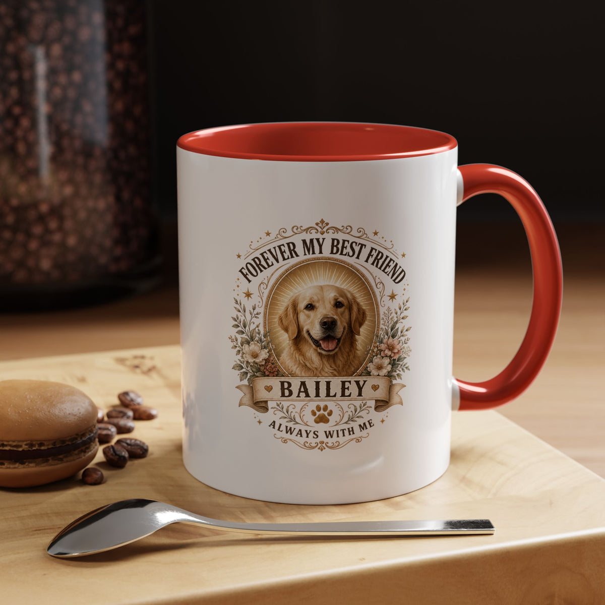 Milo Bailey Dog Dad Mom Personalized Dog Photo Coffee Mug — "Forever My Best Friend" Memorial Mug