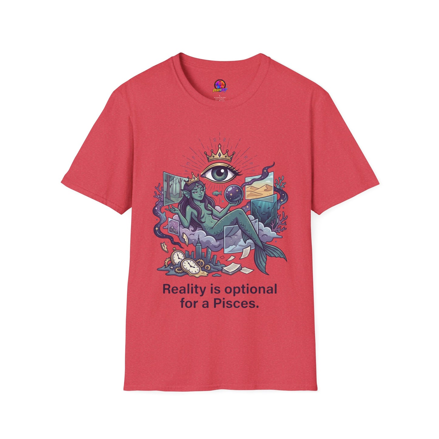 Pisces Mystic Tee — "Reality is optional for a Pisces" Astrological Graphic T-Shirt