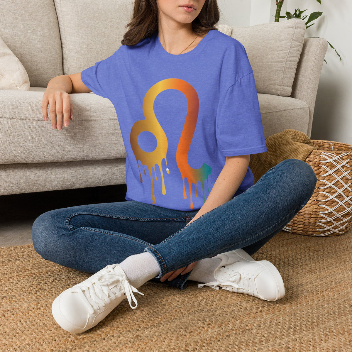Leo Zodiac Drip T-Shirt — Colorful Astrology Sign Tee