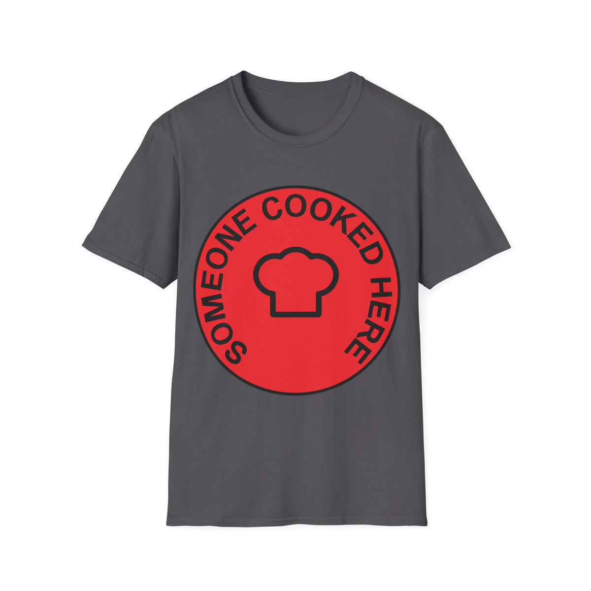 Someone Cooked Here Red Badge Tee - Funny Retro Chef Graphic T-Shirt - Trending Now - September 2026