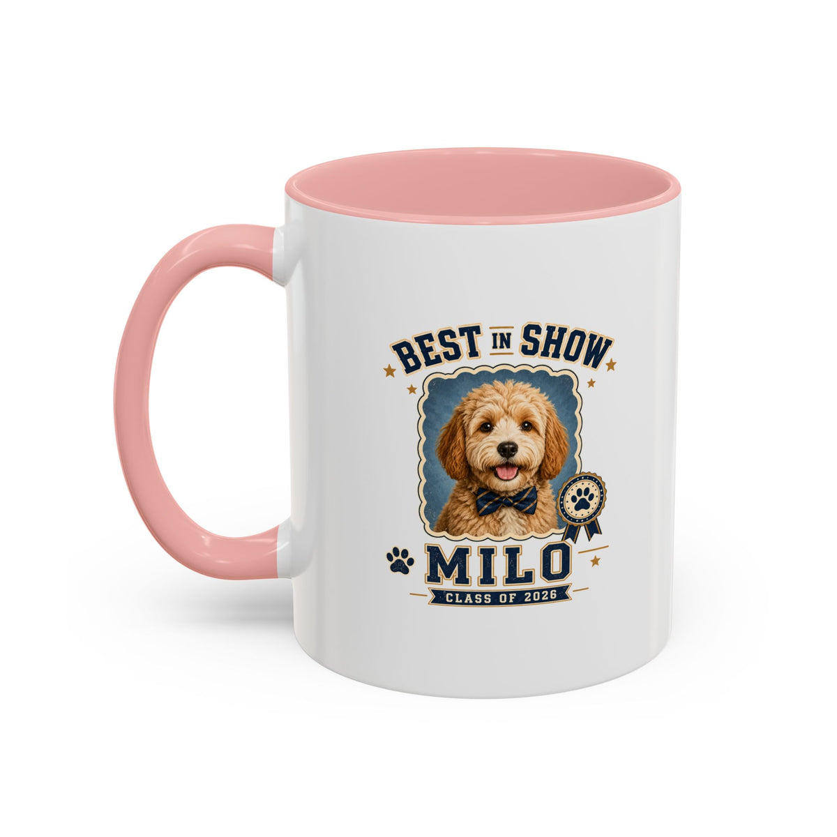 Milo Bailey Dog Dad Mom Best in Show Milo Personalized Dog Coffee Mug — Custom Pet Name Accent Mug