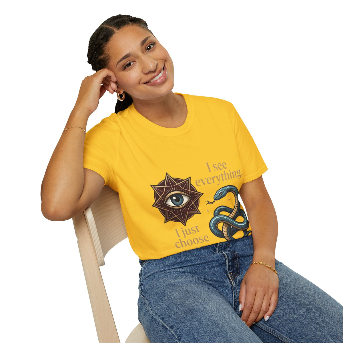 Scorpio “I See Everything” Zodiac T‑Shirt — Astrological Snake & All‑Seeing Eye Design
