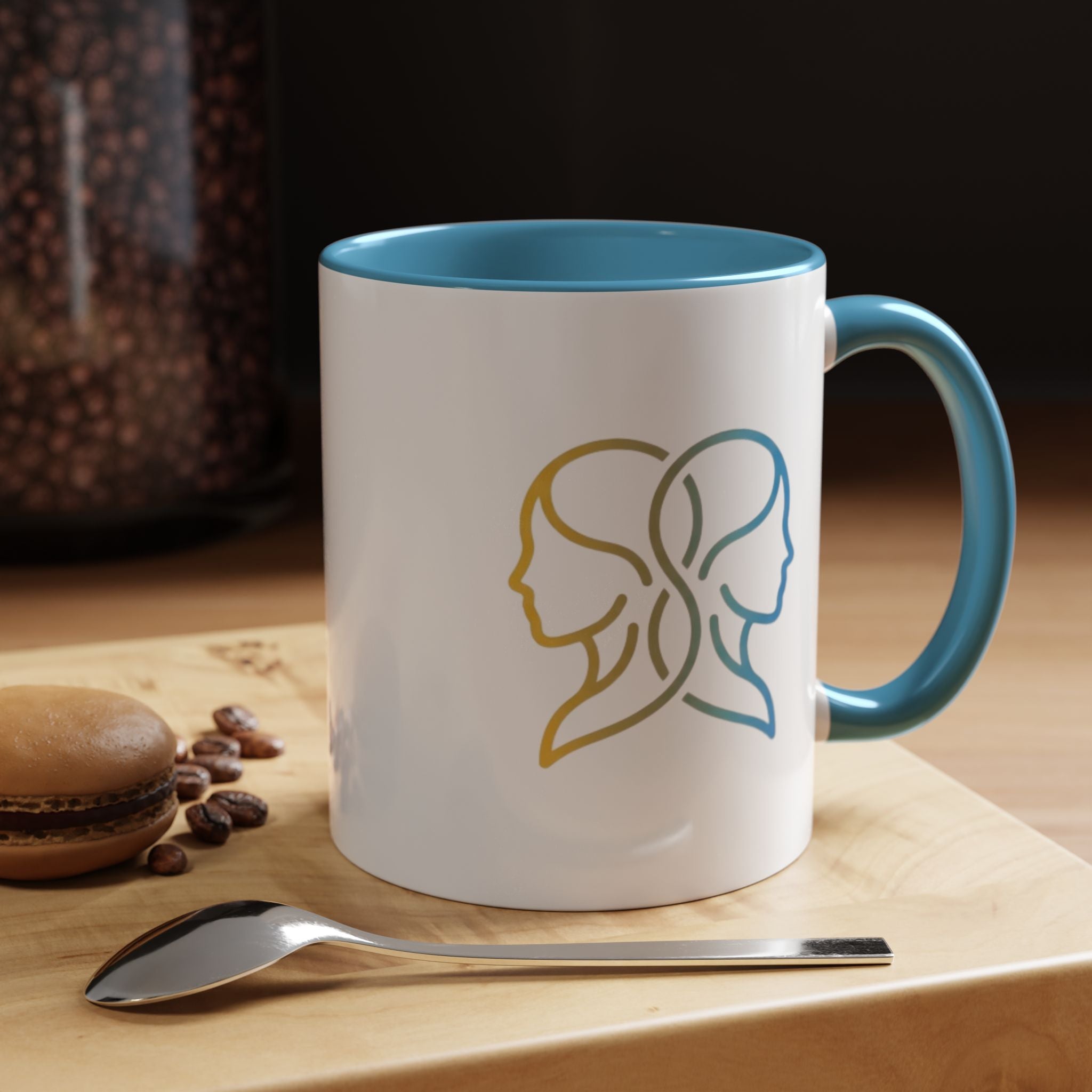 Gemini Zodiac Accent Coffee Mug — Color Gradient Twins Horoscope Gift
