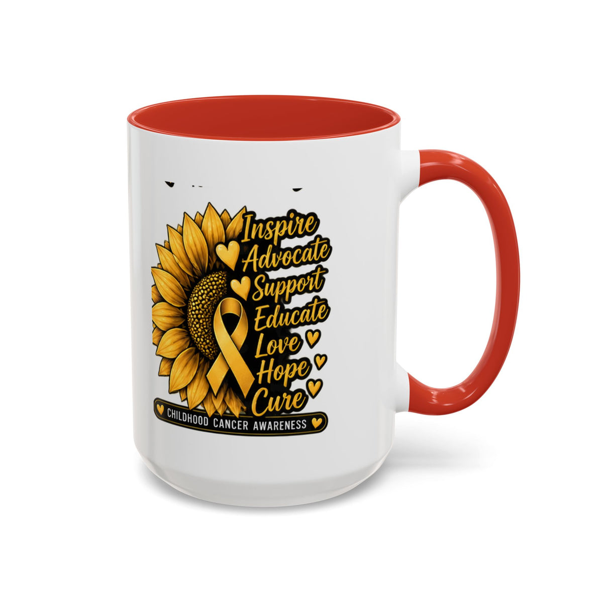Childhood Cancer Awareness Sunflower Accent Coffee Mug (11/15oz)