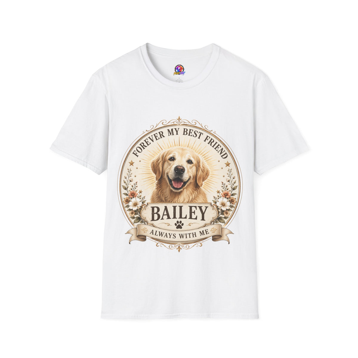 Dog Lover T-Shirt — “Forever My Best Friend” Personalized Golden Retriever Tee