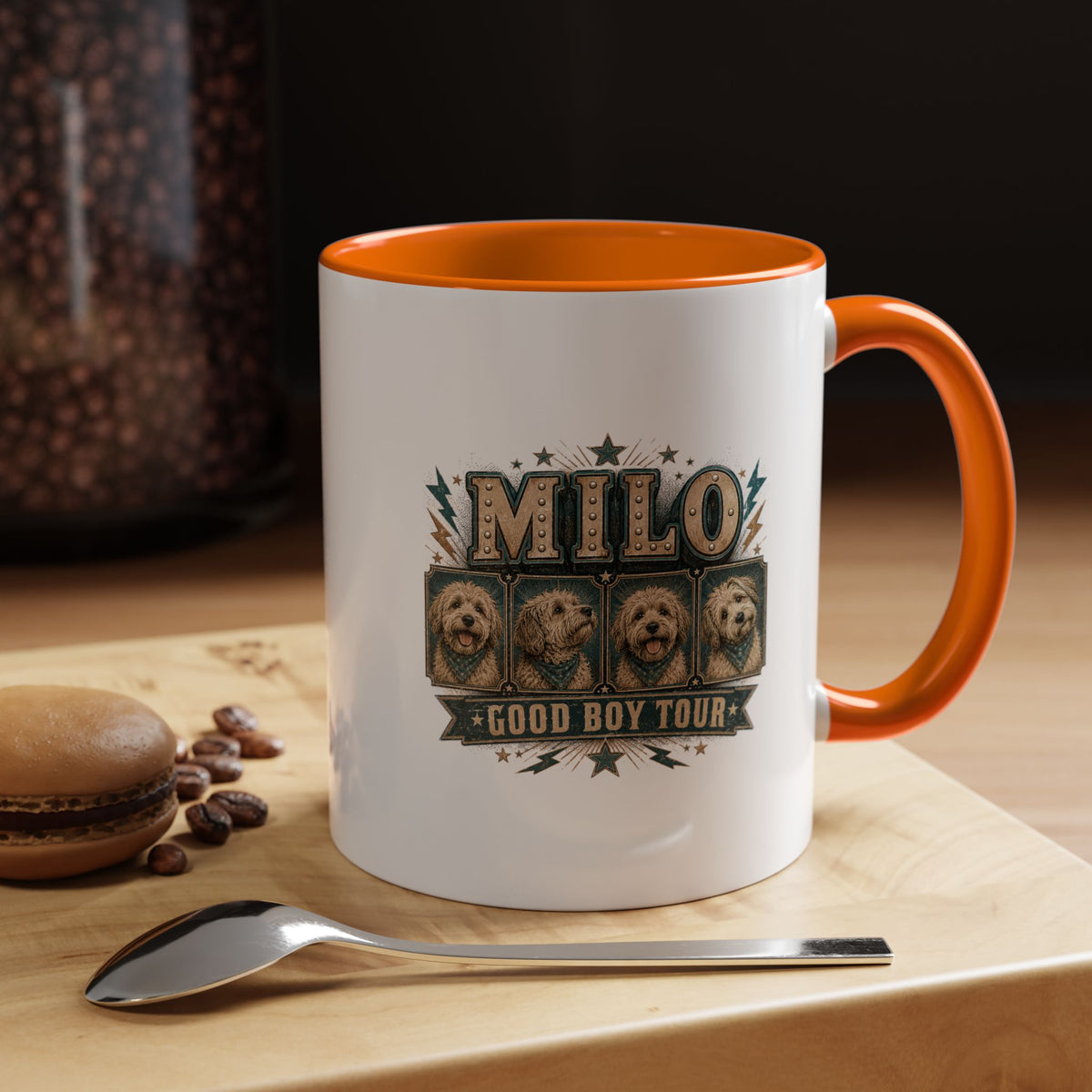 Milo Bailey Dog Dad Mom Milo 'Good Boy Tour' Accent Coffee Mug — Personalized Dog Lover Gift