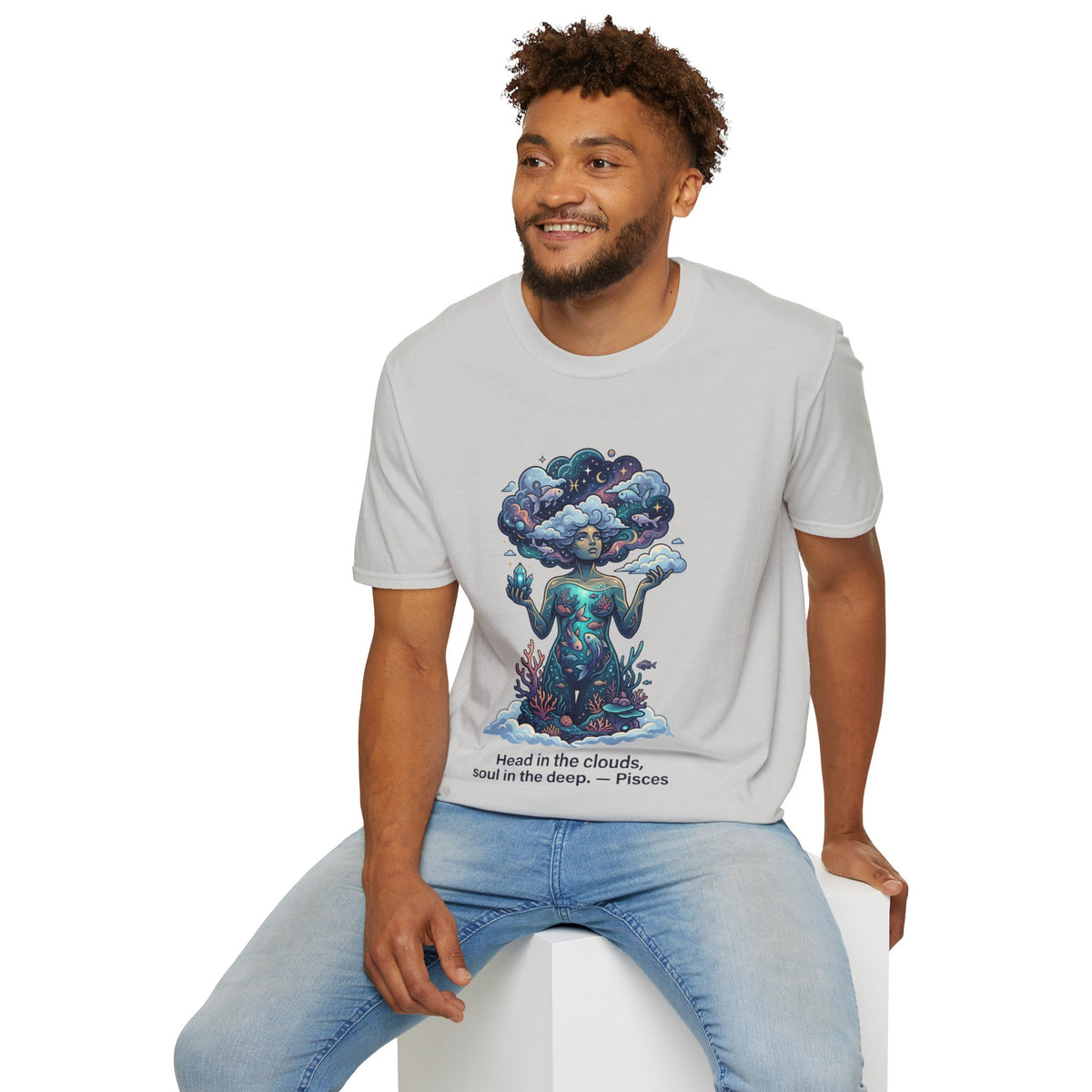 Dreamscape Goddess T-Shirt — 'Head in the Clouds' Surreal Art Tee