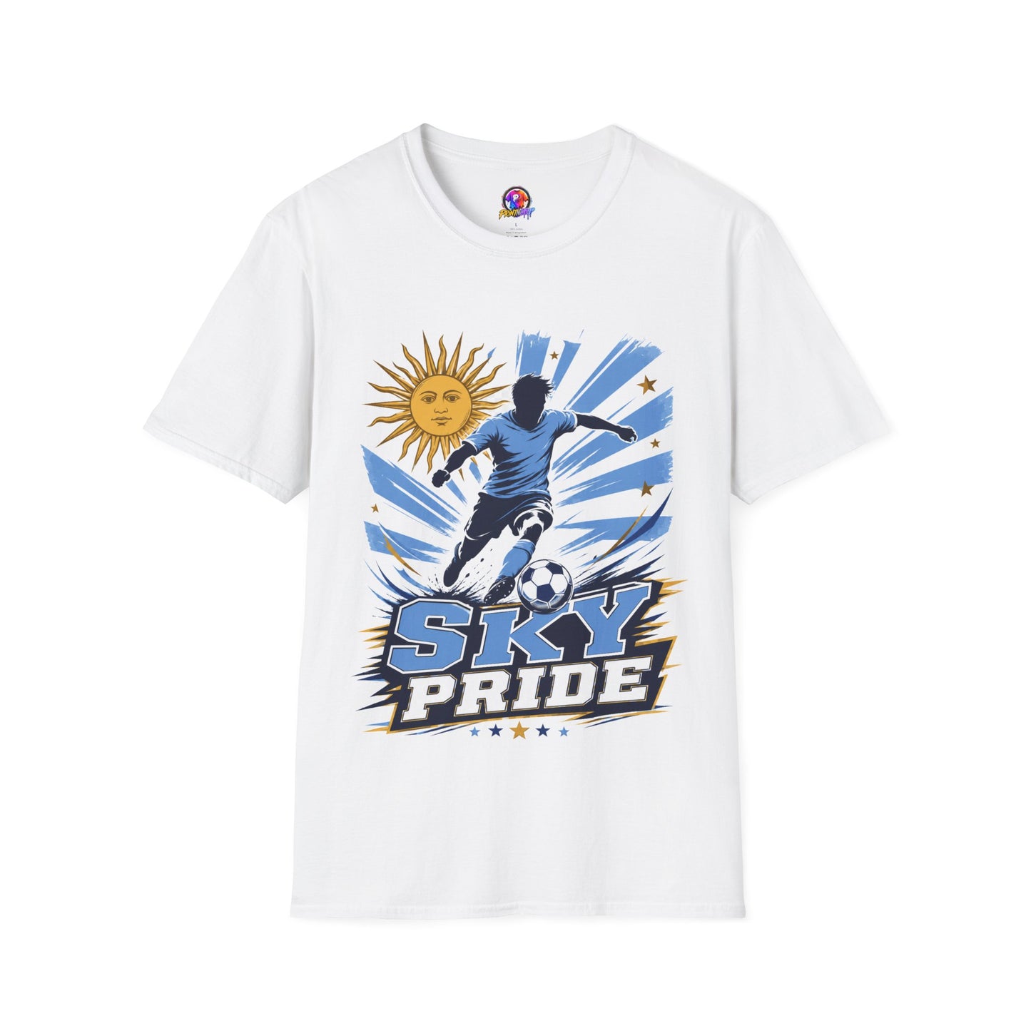 Uruguay Soccer Sky Pride T-Shirt — Argentina Sun Football Graphic Tee