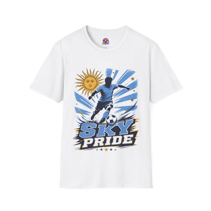 Uruguay Soccer Sky Pride T-Shirt — Argentina Sun Football Graphic Tee