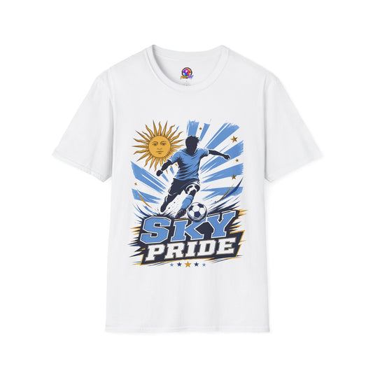 Uruguay Soccer Sky Pride T-Shirt — Argentina Sun Football Graphic Tee