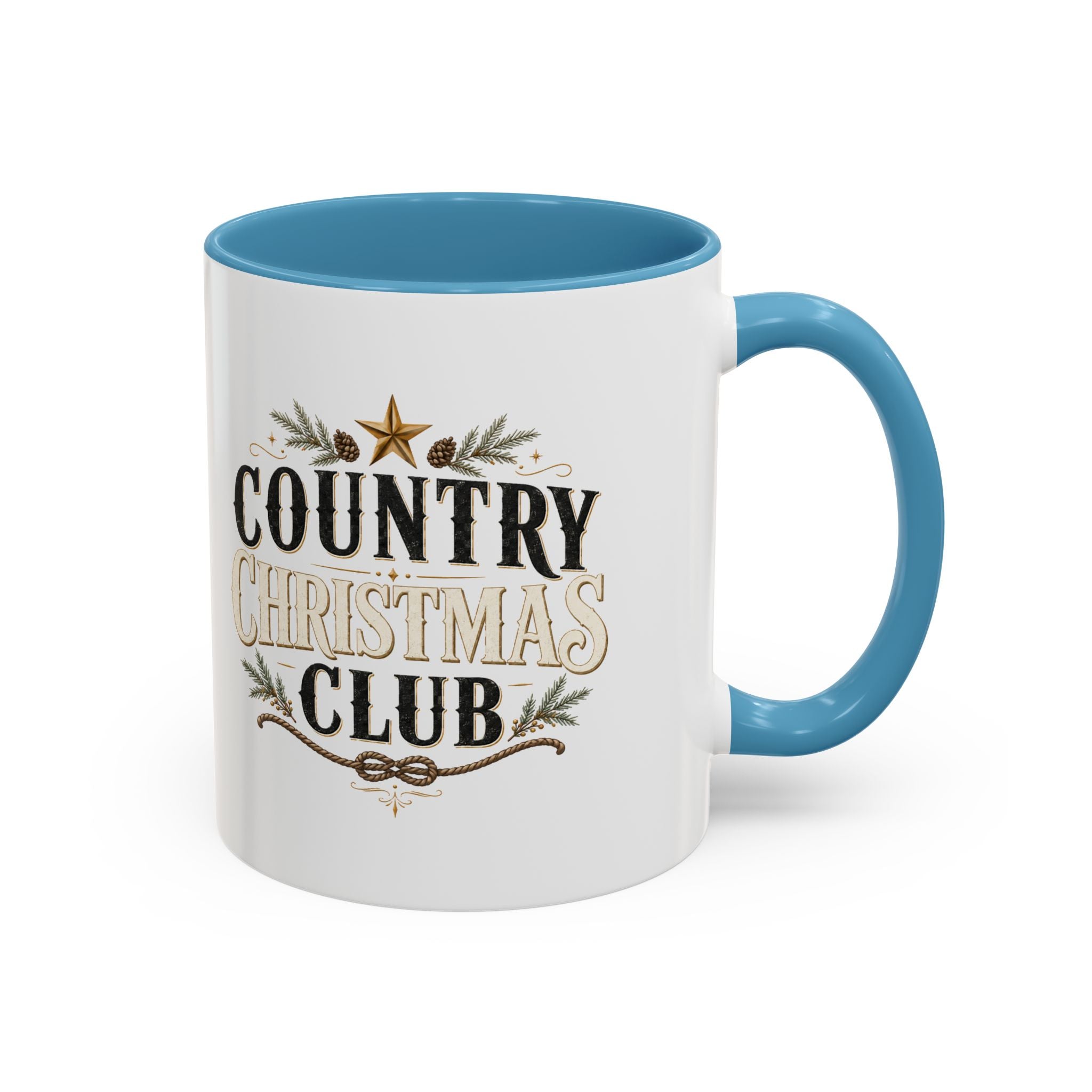 Christmas Country Christmas Club Accent Coffee Mug — Festive Rustic Holiday Coffee Cup