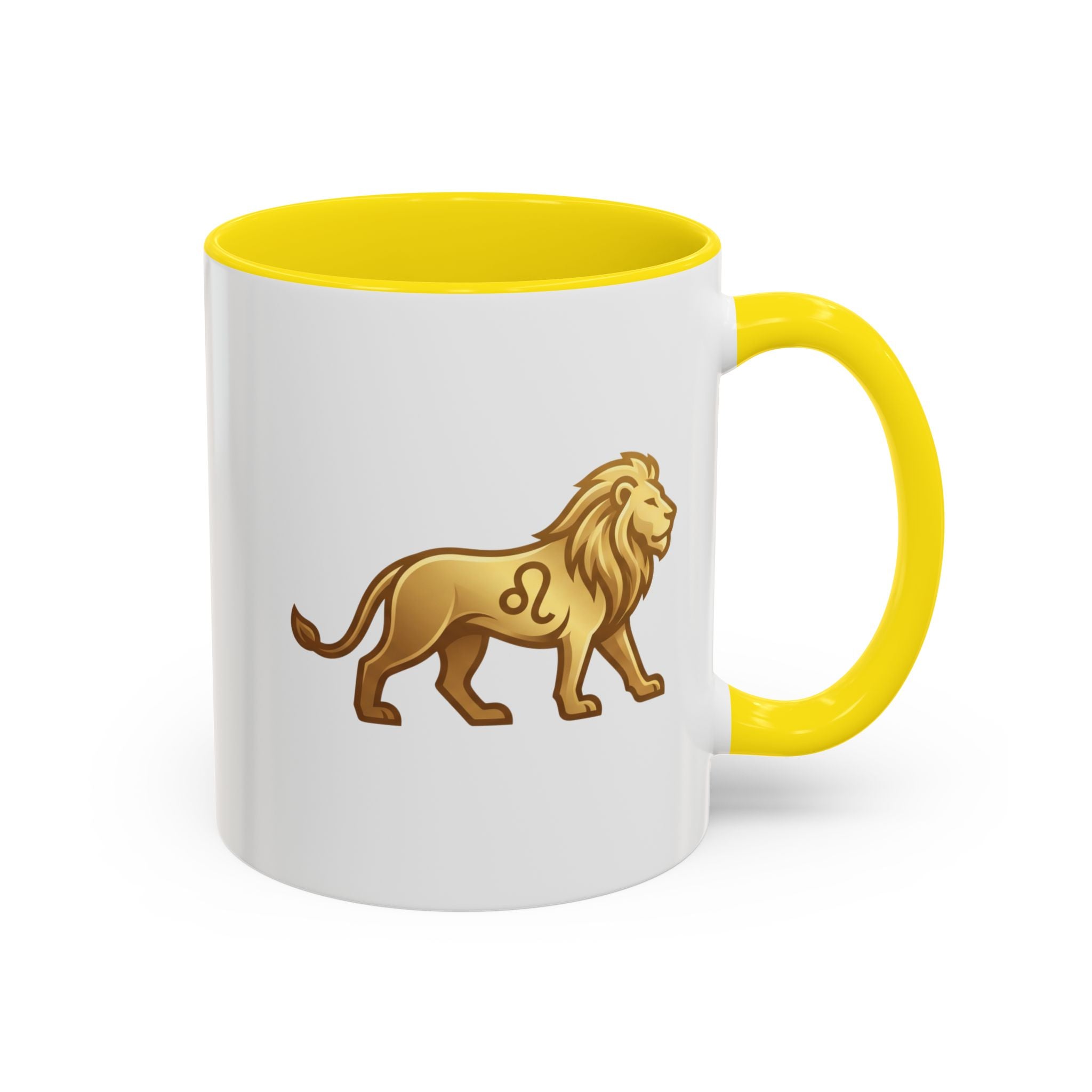 Leo Zodiac Coffee Mug — Gold Lion Accent Mug for Astrology Lovers