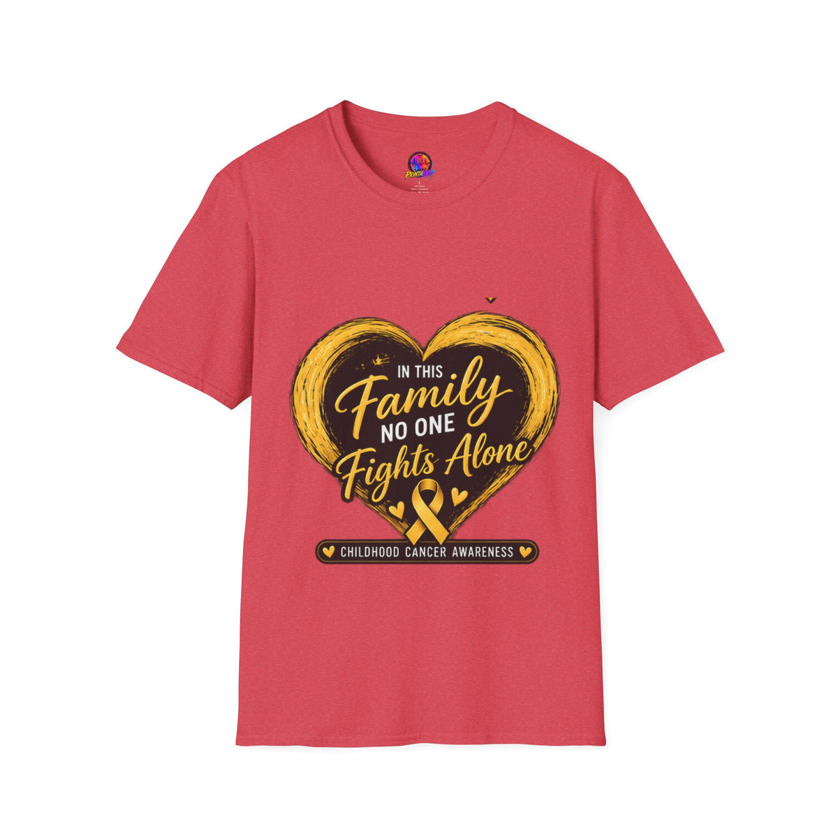 Childhood Cancer Awareness T-Shirt — "In This Family No One Fights Alone"